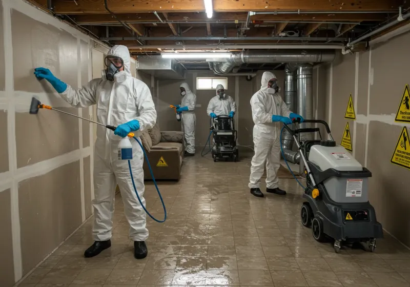 Basement Moisture Removal and Structural Drying process in Sugarcreek, OH